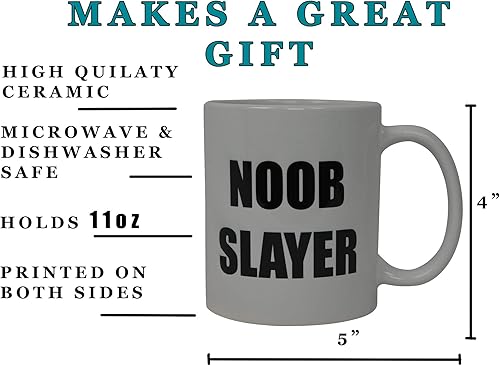 Miniatura 3 de Rogue River Tactical La mejor taza de café divertida Noob Slayer Gamer Videojuegos, taza novedosa, gran idea de regalo para hombres o mujeres