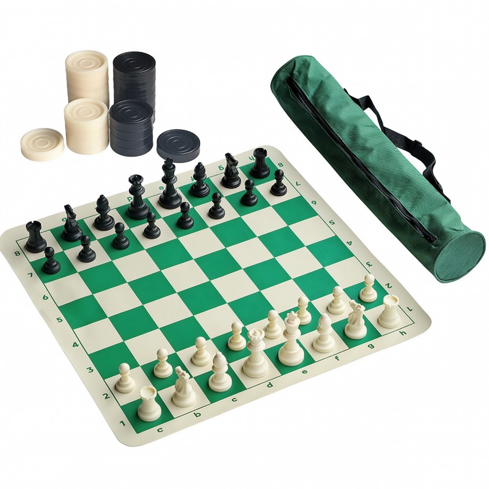 Set di Scacchi con Custodia da Portatile Scacchiera con Borsa da Salvaspazio Scacchiera Borsa per Club, 51 51cm, style to 1