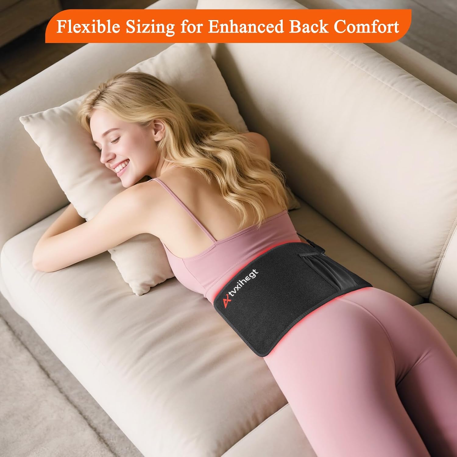 Red Light Therapy Pad for Body Infrared Light Therapy Belt, 16" 3 in 1 LED Bead Red Light Therapy 660nm 850nm Infrared Redlight Therapy Pad for Back Shoulders Waist Stomach Knees and Muscles