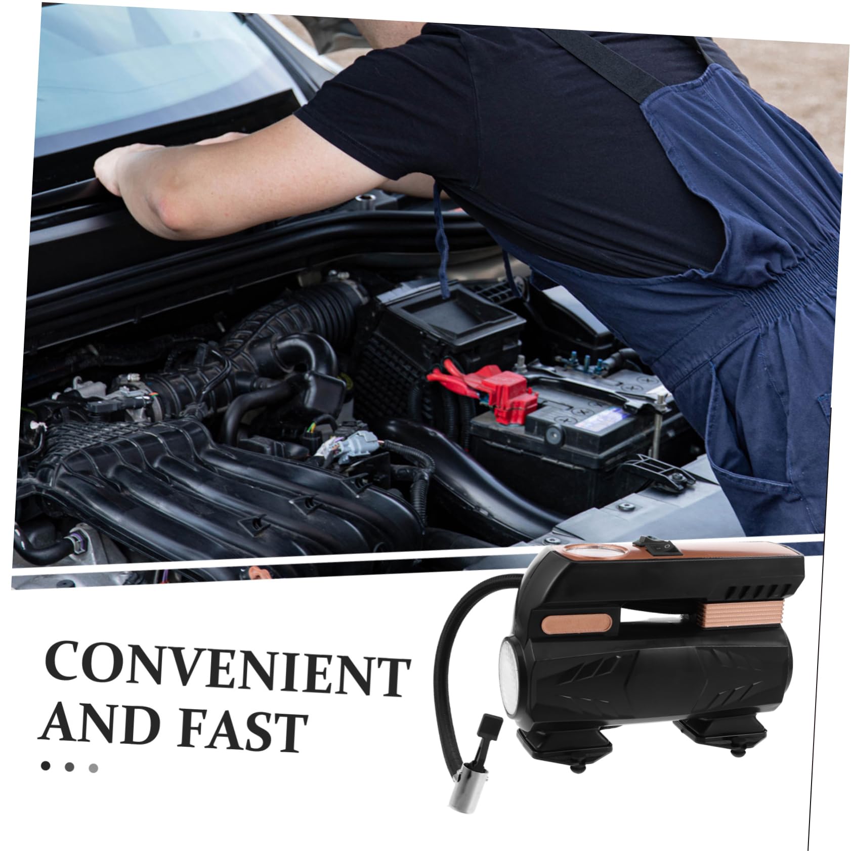 ULTECHNOVO Compresseur à Air Portable 12v pour Voiture, Gonflage Automatique, Usage Polyvalent, pour Vélo et Matelas Gonflables, en Abs, Secours