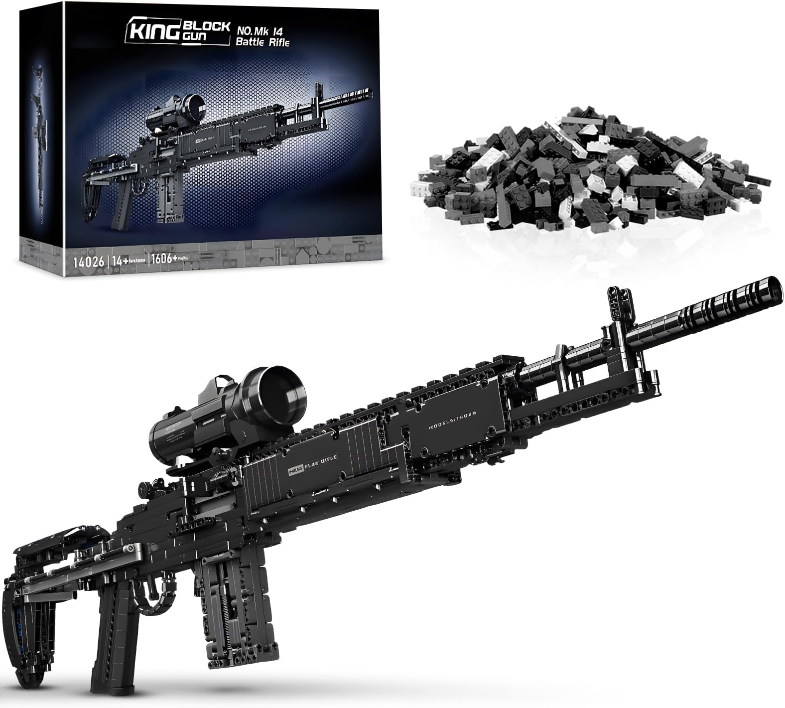 Finger Rock MK14 Building Blocks Set for Adults, 1:1 Simulation Model Toy wit...