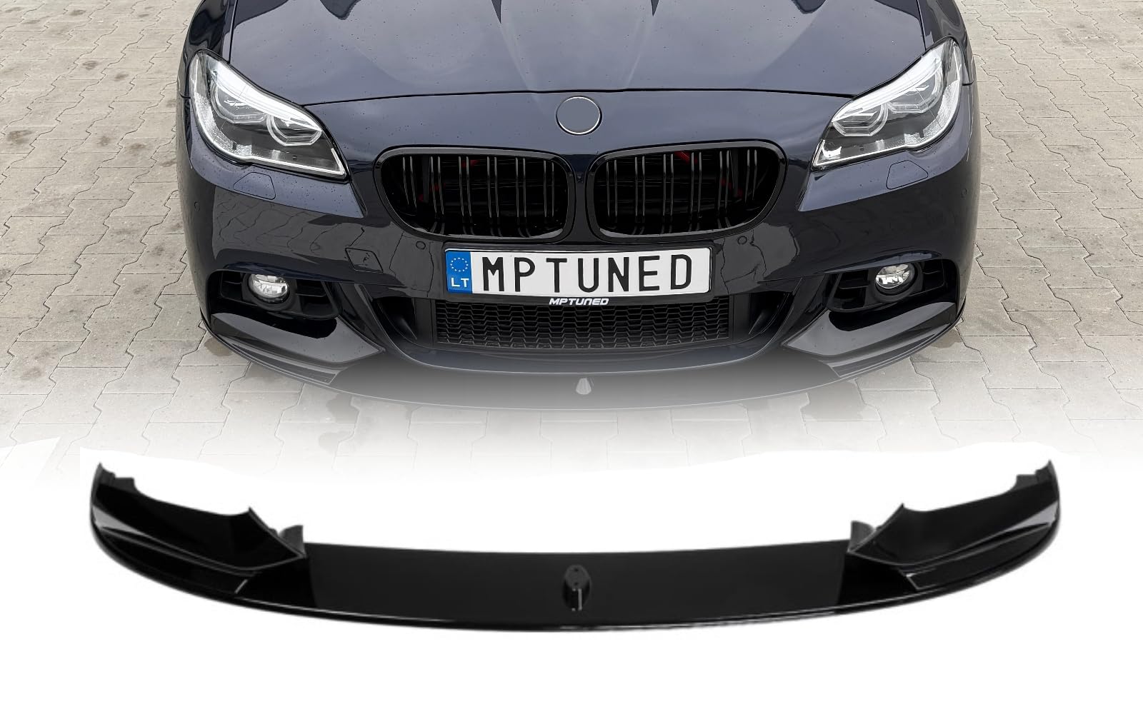 MpTuned F10 F11 Frontstoßstangenspoiler glänzend schwarz für 5 Series 2010–2017 518i 520i 530i 540i m550i 518d 520d 530d 540d