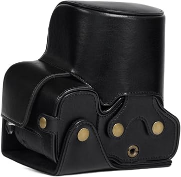 MegaGear Sony Cyber-Shot DSC-RX10 IV, DSC-RX10 III Ever Ready Leather Camera Case and Strap, with Battery Access - Black - MG760
