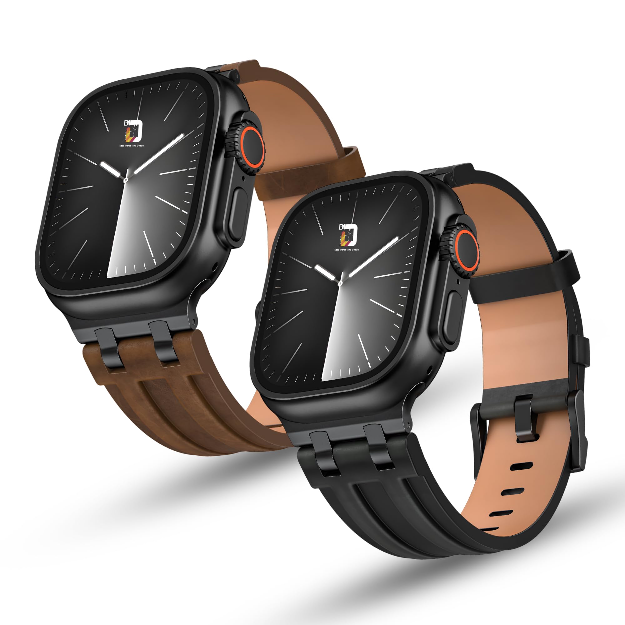 DADO Top Grain Crazy Horse Leather Band Compatible with Apple Watch Ultra 3/2/1, Series 11/10/9/8/7, 49/46/45/44mm, Elegant Strap with Classic Pin Buckle