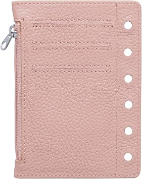 Moterm Zipper Flyleaf for Pocket Organiser - with Card Slots Pebble-Dusty Rose