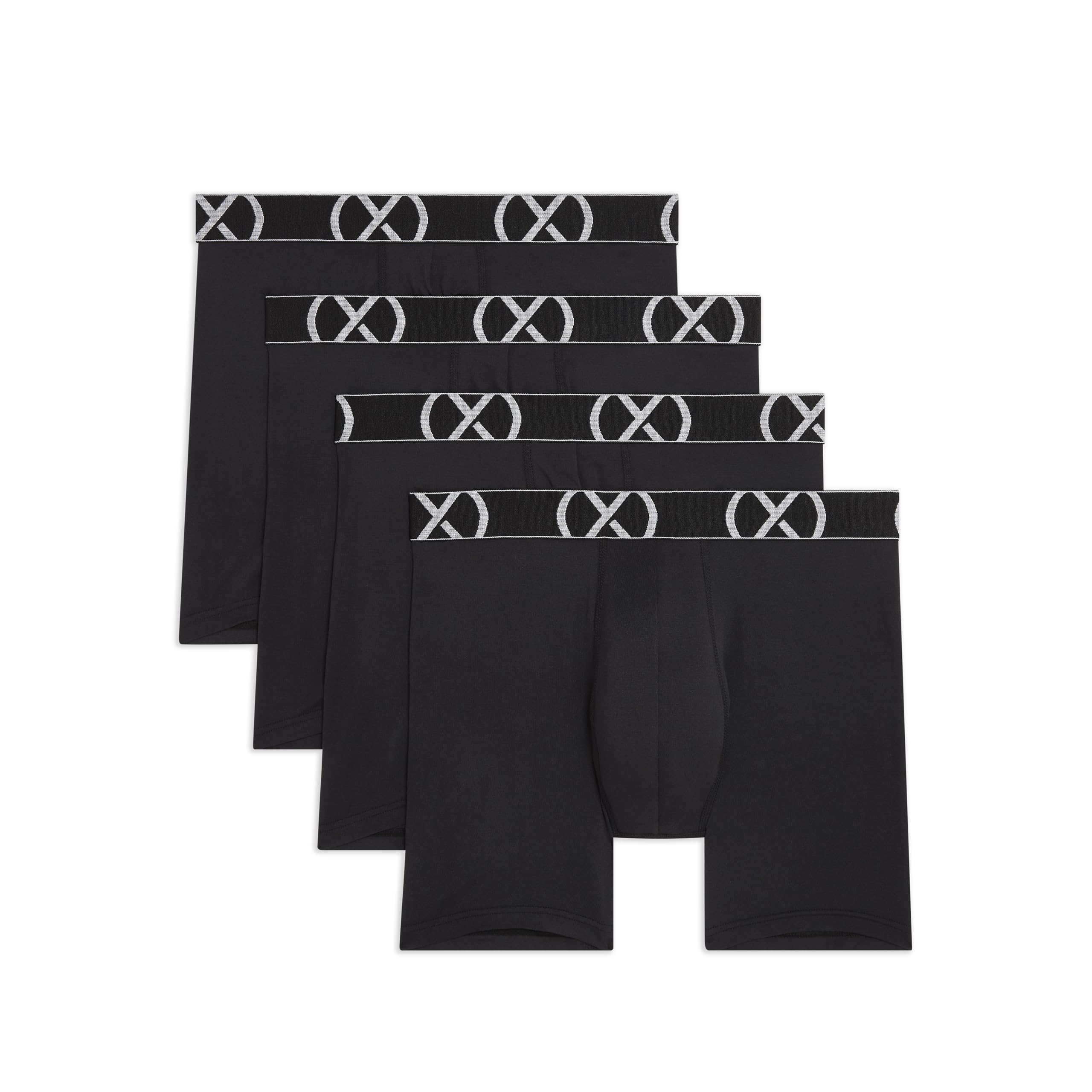 2(X) IST mens (X) Modal 4-pack Boxer Briefs, 4pk Black, L