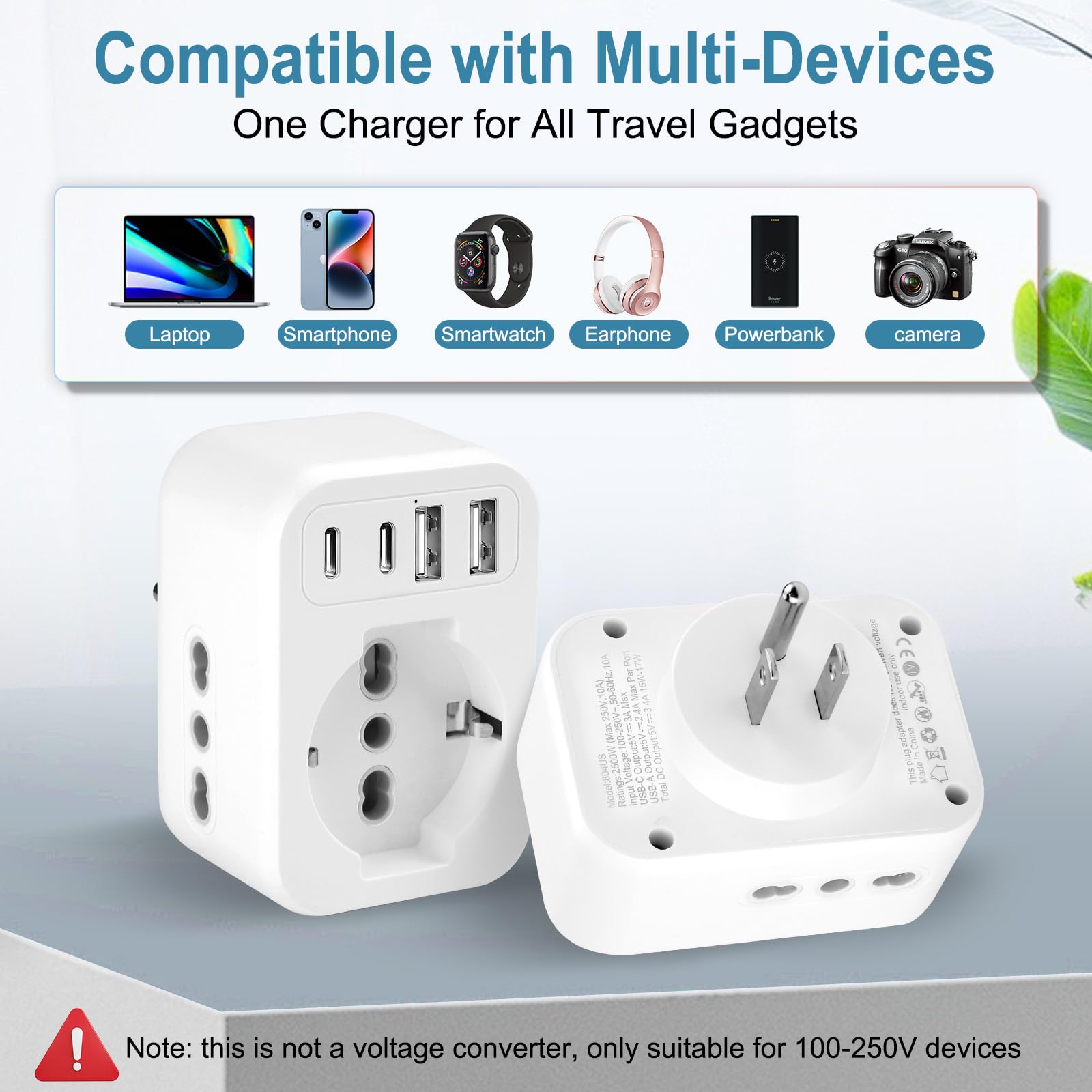 Adattatore USA Italia 7-in-1 - Con Prese IT E Schuko, Per Viaggi In America - Foto 7