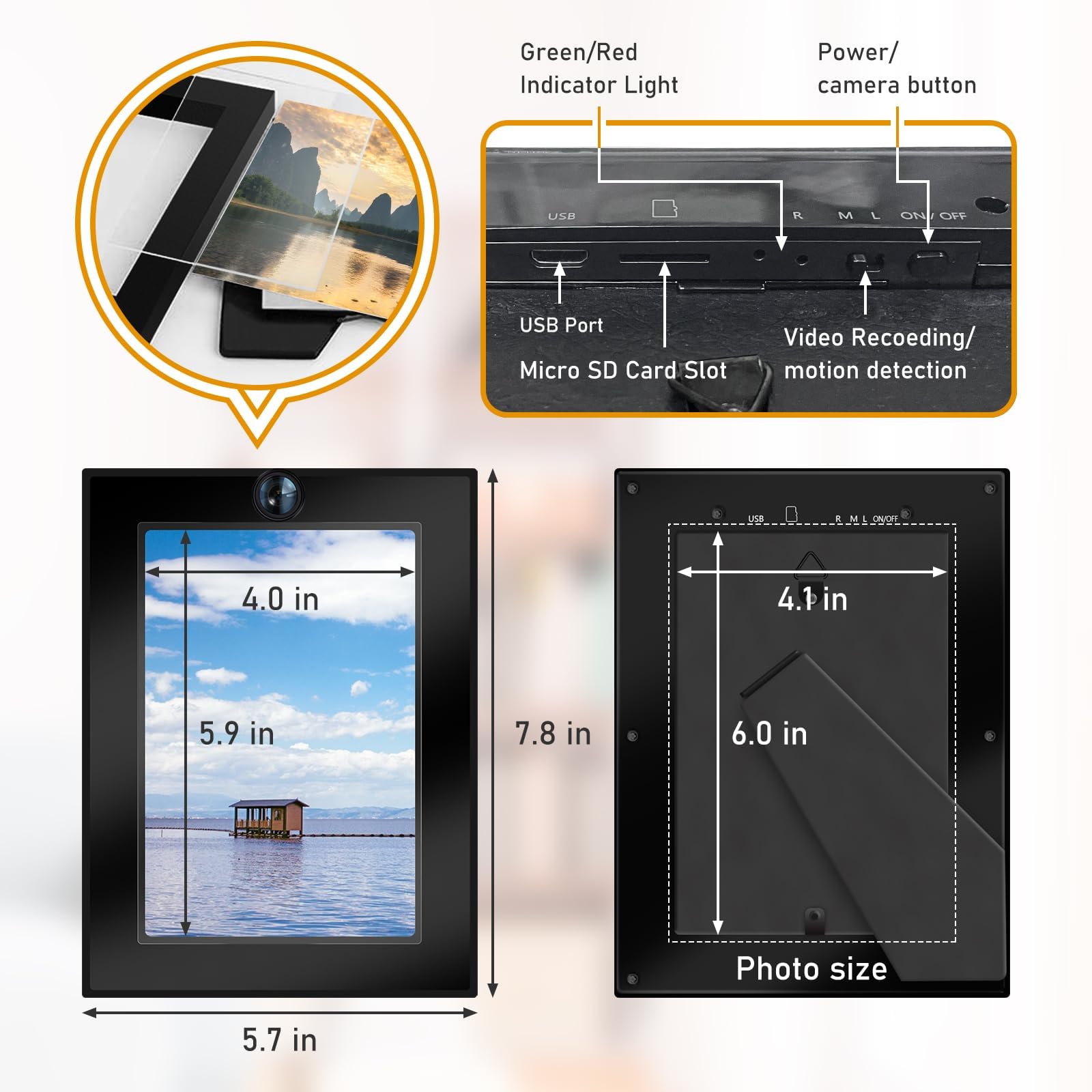 Amazon.com : Musoumars HD 1080P Picture Frame Camera, Mini