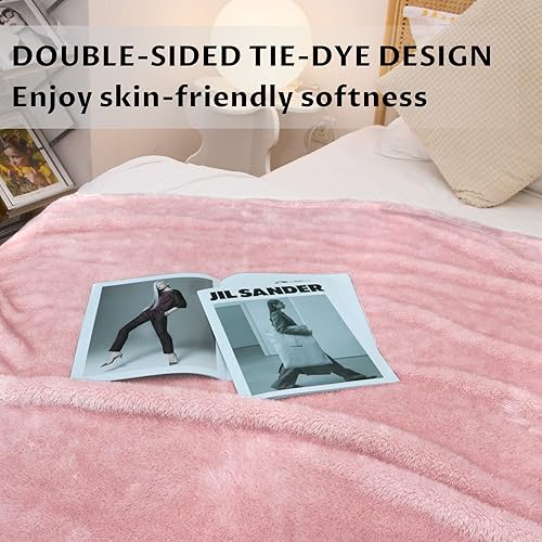 Miniatura 6 de Mantas suaves de forro polar suave y mullido, manta de forro polar rosa para niños