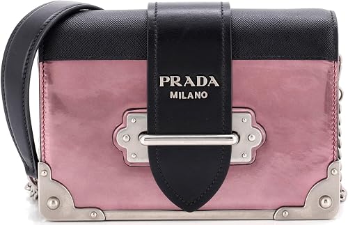 Pre-Loved Cahier Chain Crossbody Bag Metallic Leather and Saffiano Small, Purple