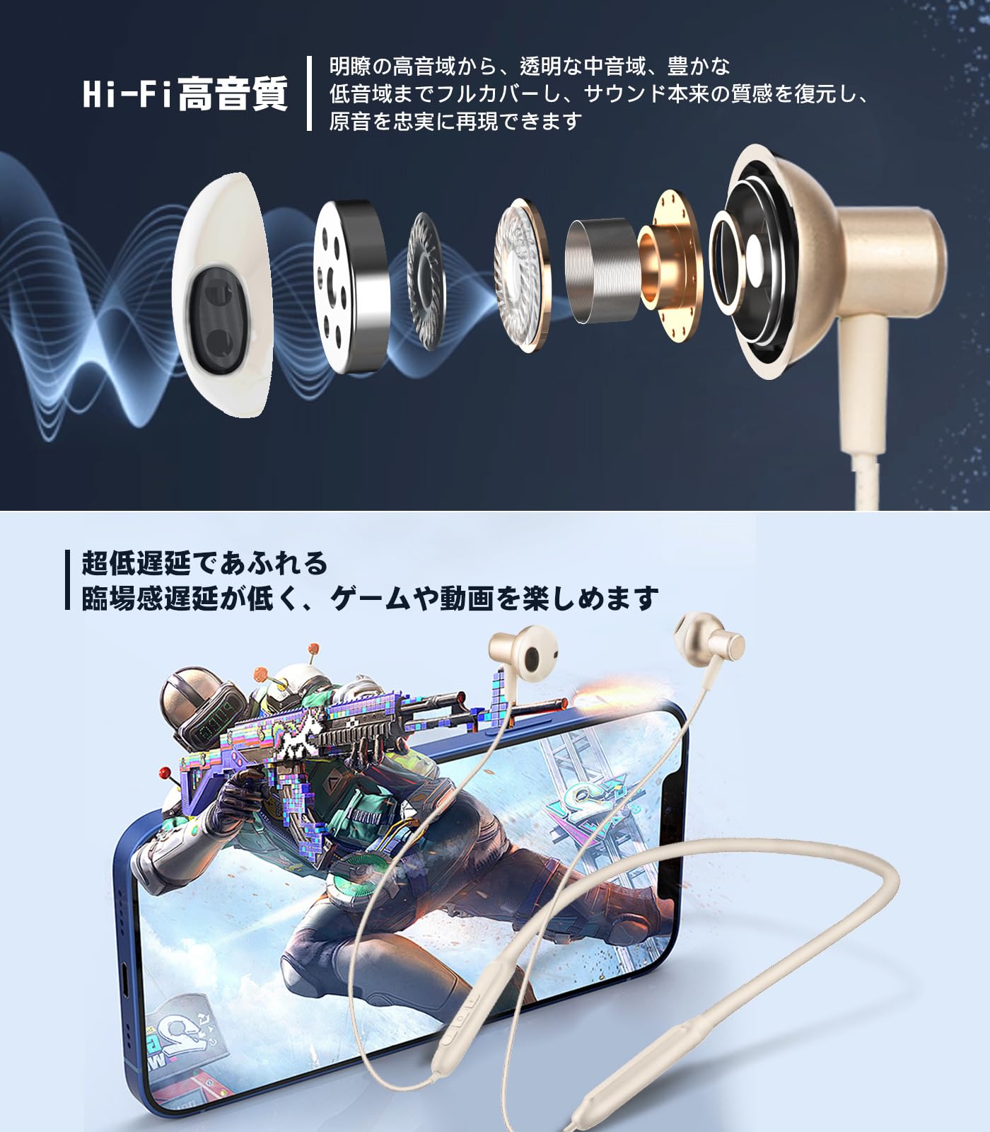 Amazon.co.jp: 【2025革新】Bluetooth イヤホン ネックバンド型 HQP 首