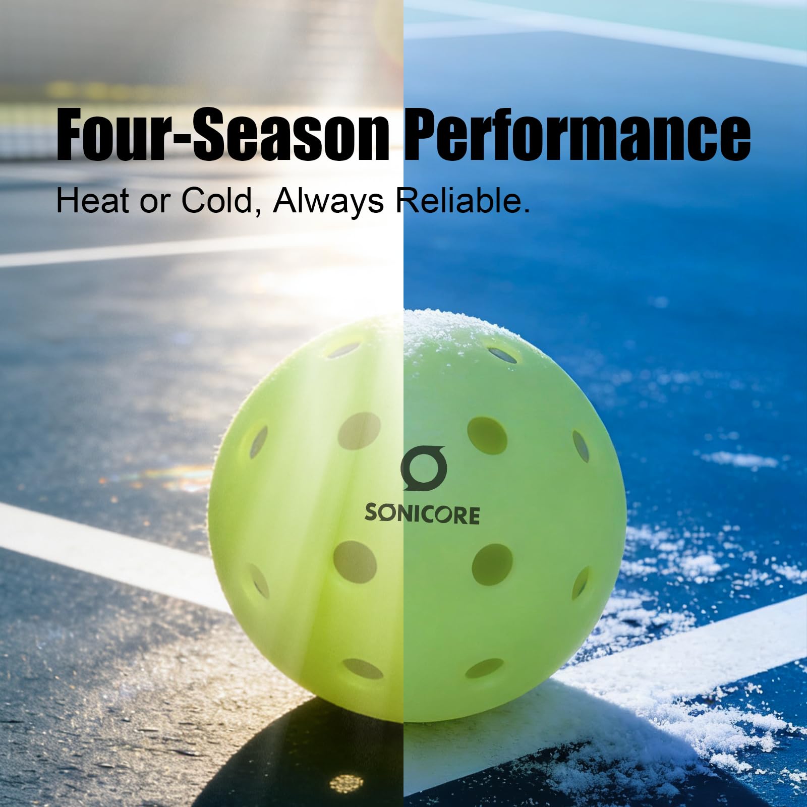 SONICORE Palline da pickleball da esterno di alta qualità, confezione da 4, estrema durata, conformi agli standard USAPA