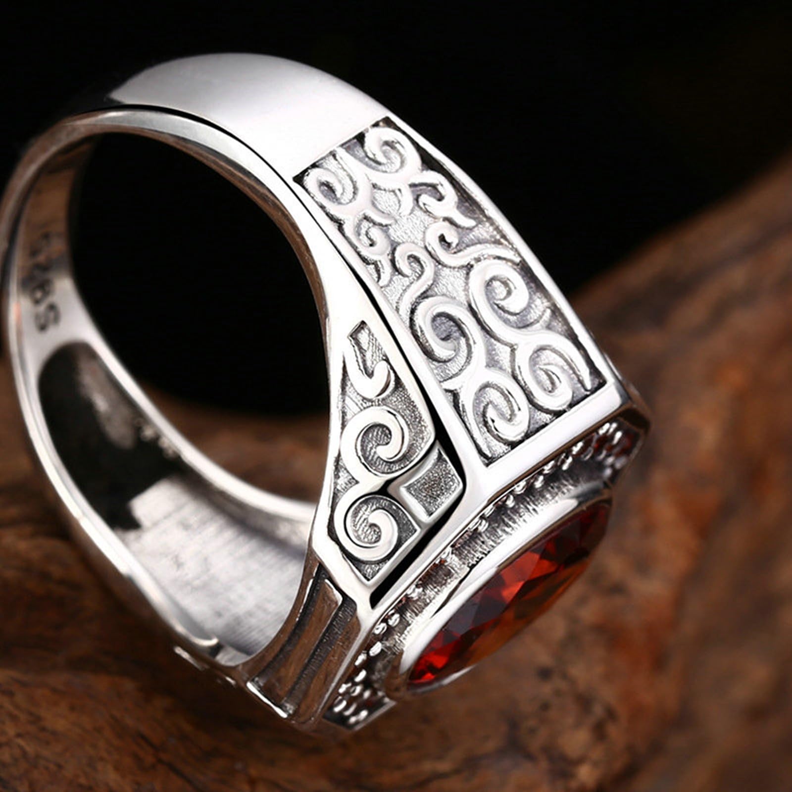 Anello Uomo Argento 925 Vero Anelli Regolabili Argento Uomo