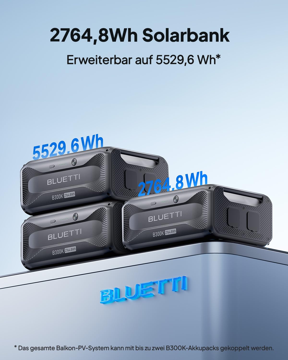 BLUETTI 2. Gen Balkonkraftwerk Mit 2150Wh LiFePO4 Speicher B210, 800W A80P Wechselrichter & PV-Optimierer D100P – IP67, Für Zuhause, Balkon & Dach