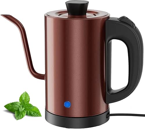 Gooseneck Electric Kettle 0.8L, 304 Stainless Steel (BPA-Free), 600W Fast