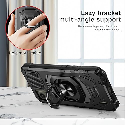 Miniatura 4 de TJS Funda compatible con Nokia C110 N156DL 5G, con protector de pantalla de vidrio templado, soporte magnético de anillo de metal, soporte magnético