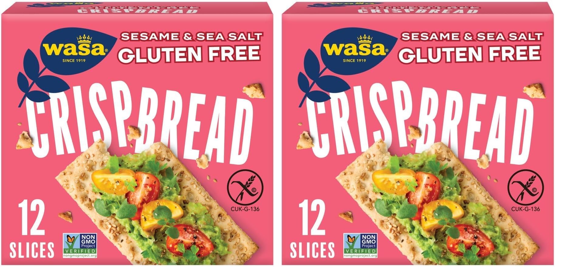 Wasa, Gluten Free Sesame & Sea Salt Crispbread, Net wt. 6.1 Oz (Pack of 2)