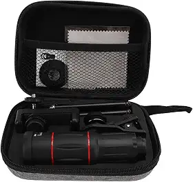 Lente teleobjetiva de alta potência HD 28x, lente olho de peixe ultra grande angular de 198 graus para smartphones de celular