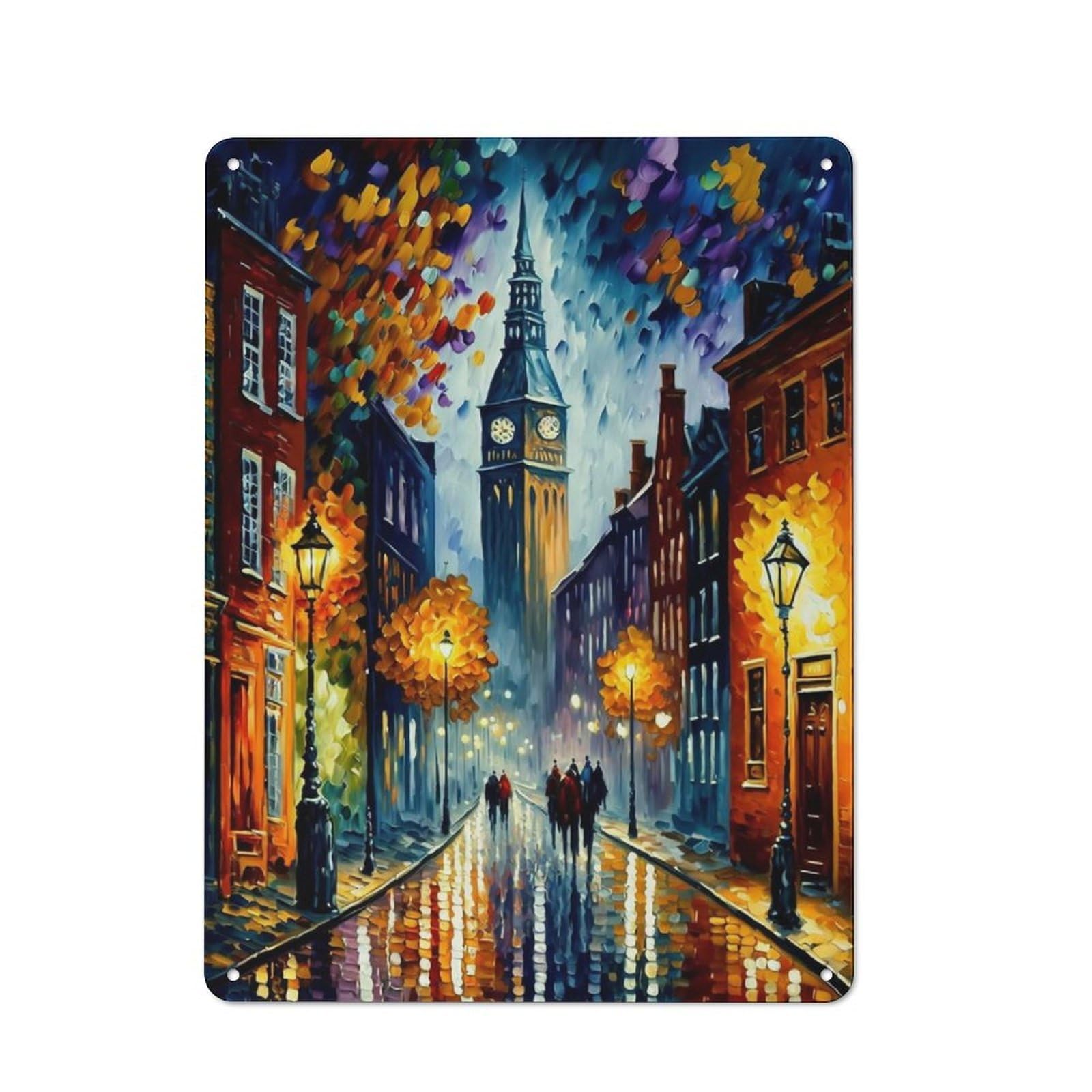 Junmoney Amsterdam In Color Industrial-Style Metal Plaque 40X30cm For Hallway Wall, A Winter Wall Decor Update For Hallway Decor Lovers