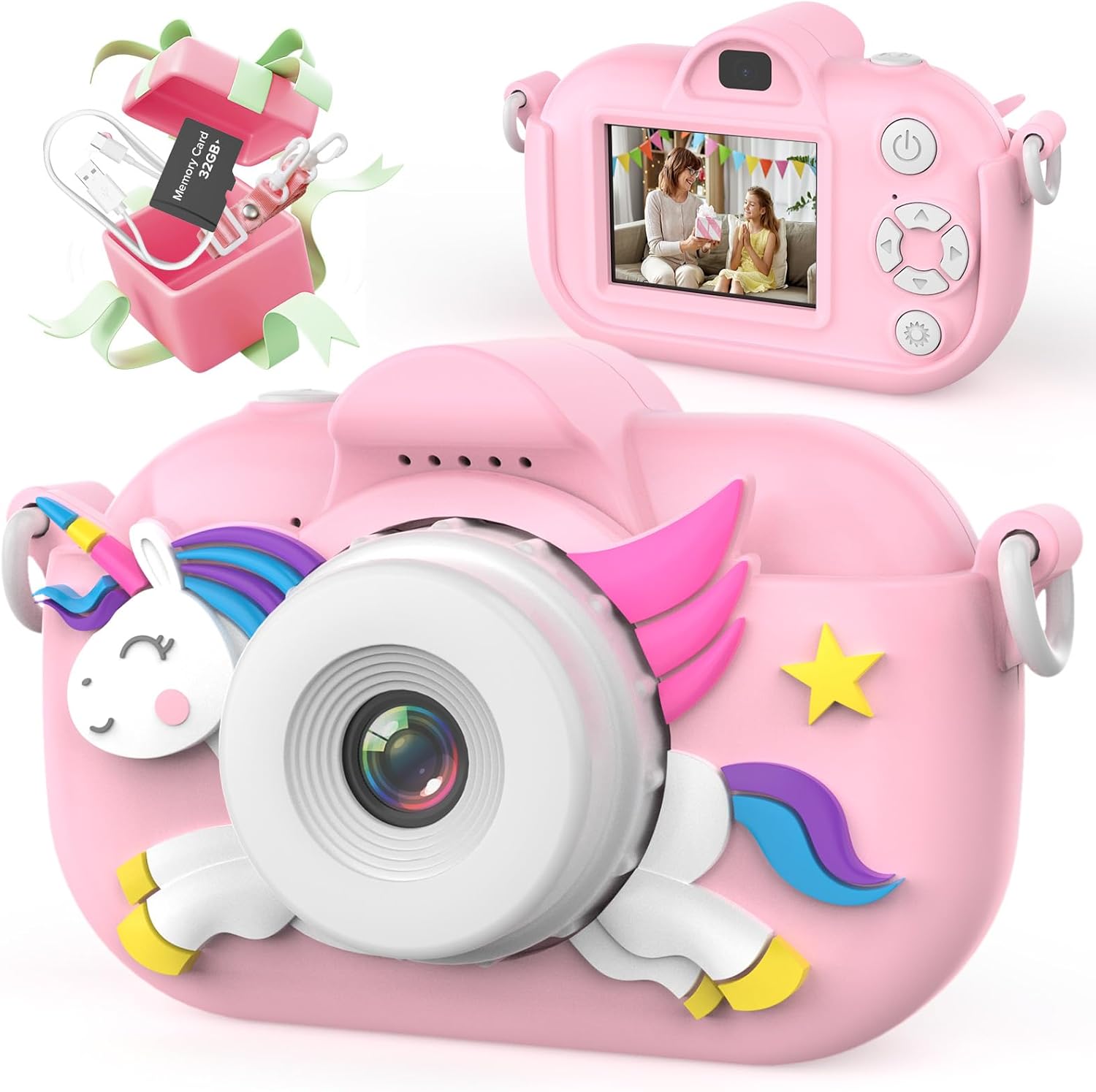 Kids Camera for Girls Toddlers, 3-12 Year Old Girl Gifts Toys, HD Digital Toddler Camera for Kids, Christmas Birthday Gifts Kid Camera Toys for 3 4 5 6 7 8 9 10 12 Year Old Girls Boys