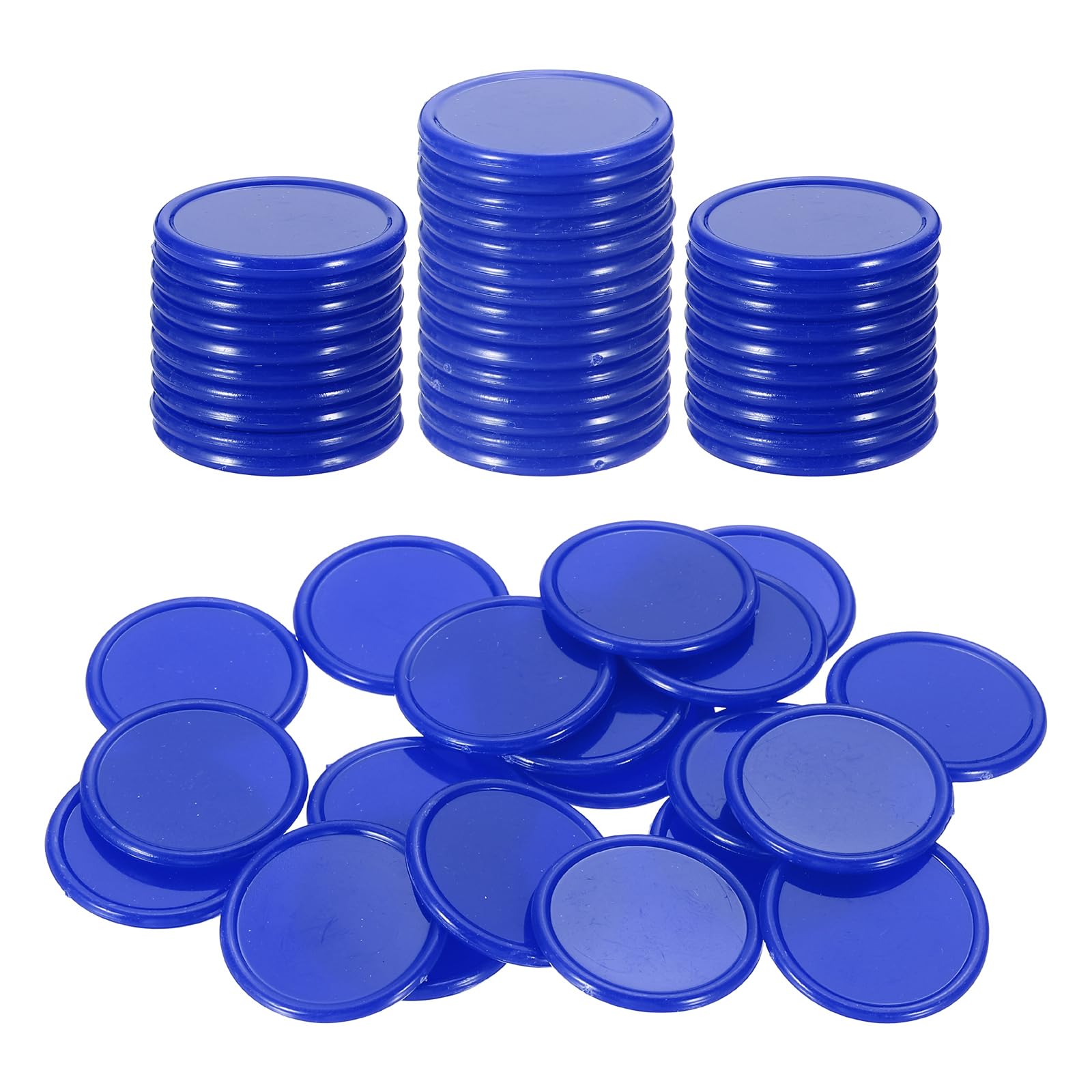 Photo 1 of [MISSING PARTS] uxcell 100Pcs 1 Inch Plastic Poker Chips, Mini Bingo Chips Learning Counters Counting Counters Disks Markers Opaque Game Tokens for Game Play Math Counting, Blue