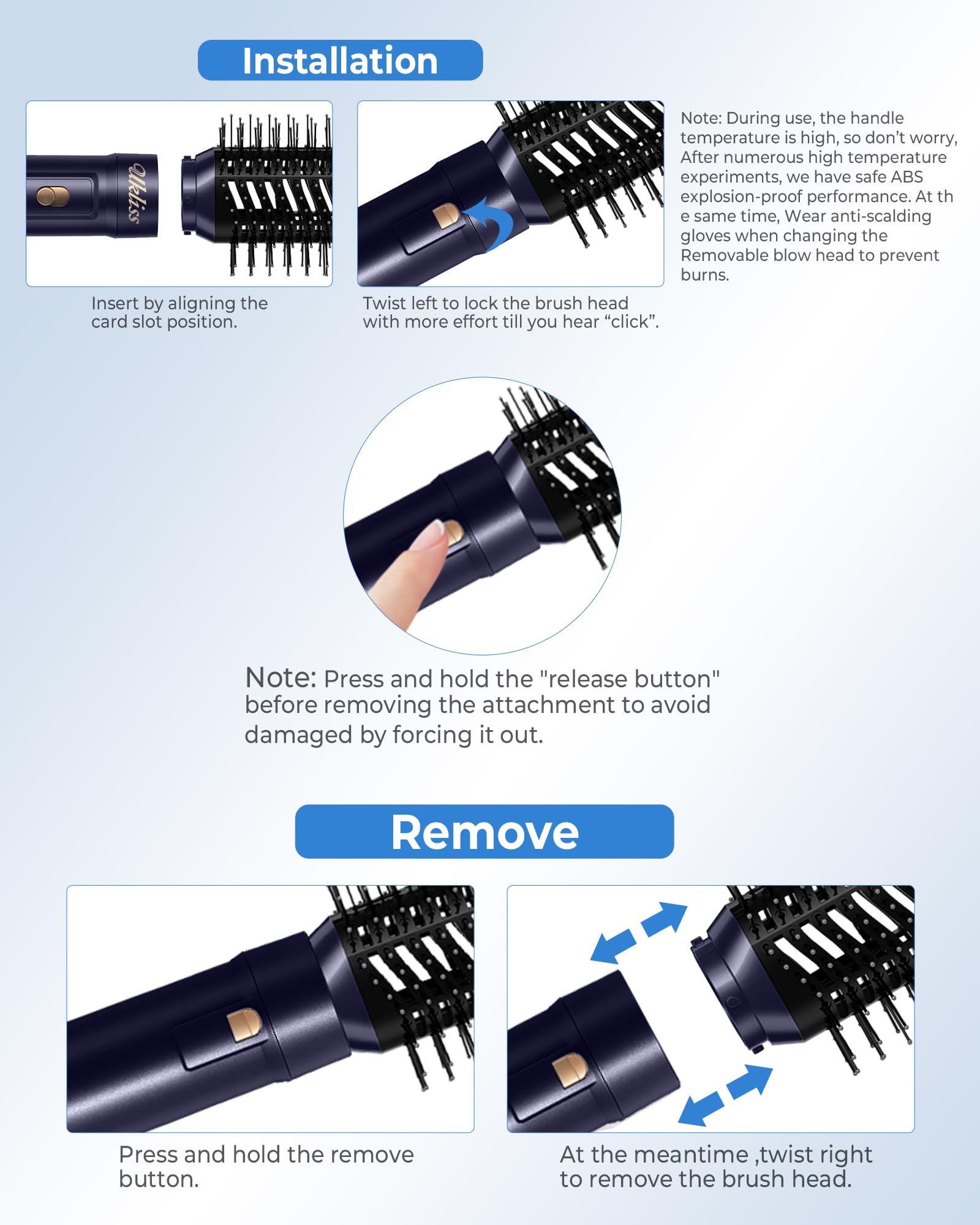 UKLISS Air Styler Pro suszarka do włosów i stylizacja włosów 6 w 1, zestaw z jonami suszarki do włosów, automatyczna lokówka z okrągłą szczotką, termiczna szczotka, multistyler do suszarki, objętości