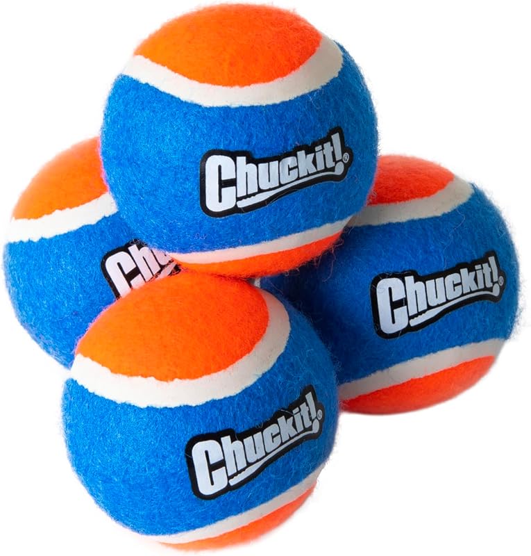 ¡Chúchalo! Cannon Pelotas de tenis para perros – Pequeños juguetes para perros animosos, juguetes interactivos para perros de hasta 20 libras – Hecho de goma duradera – Juguetes flotantes para mascotas de agua – Tamaño pequeño – 2 pulgadas de diámetro – Paquete de 4