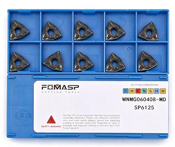 CNC Carbide Turning Inserts for Metal Cutting WNMG332/WNMG060408-PM, The Chip Breaker"PM" fit for Semi-Finishing Steel Cutting, 10 PCS.