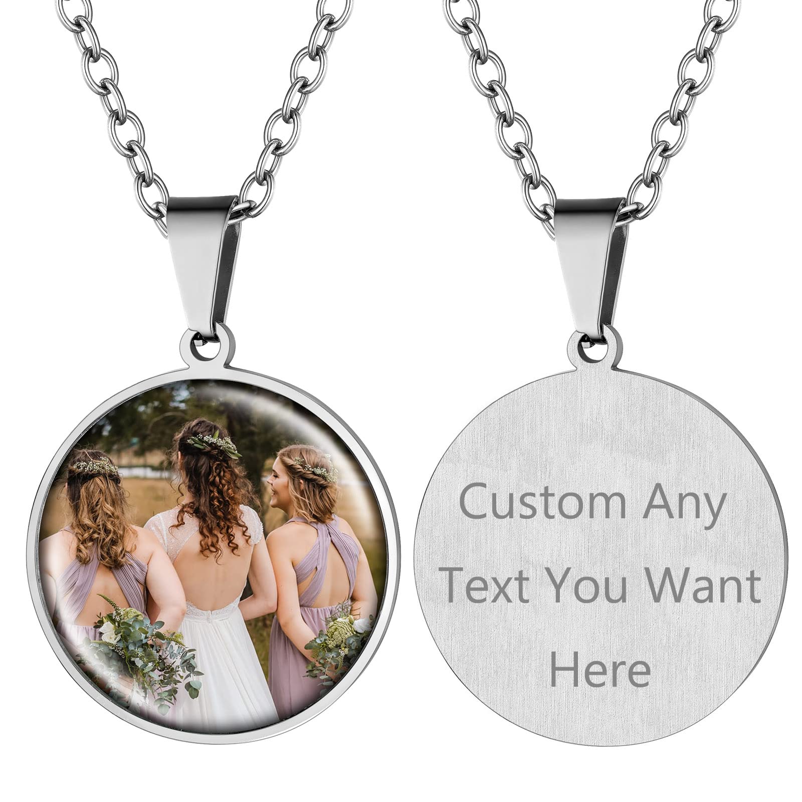 Supcare Collar Mujer Corazon Colgante Foto Personalizado Colgante Acero Inoxidable Grabado Hipoalergénico Regalo de Amigos Familias