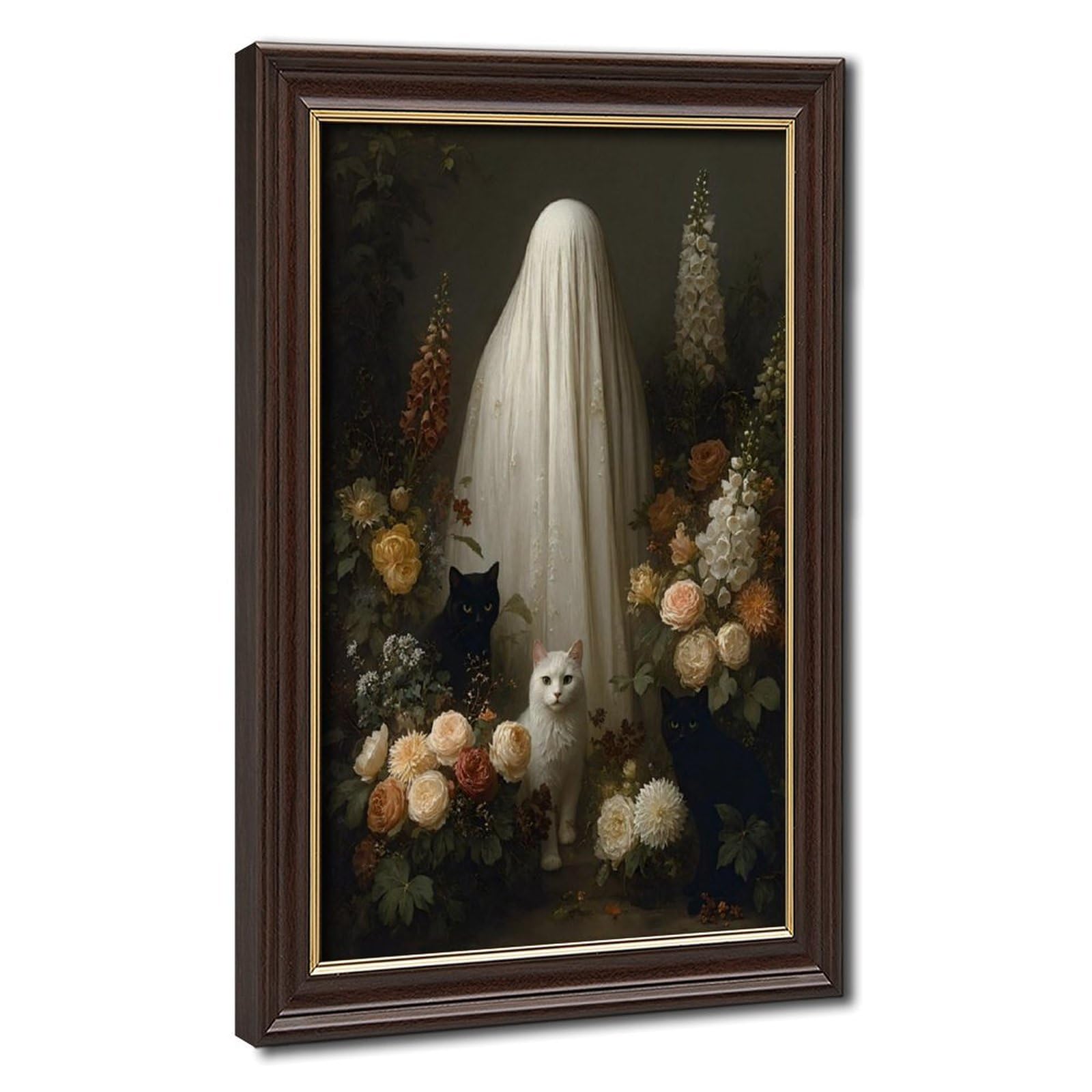 Bareronor Turquoise Ghost Cat Canvas Poster Bedroom Decor Landscape Office Room Decor Gift 20" L X 30" W