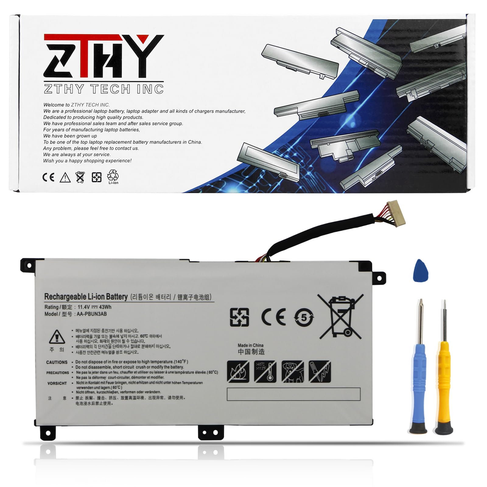 AA-PBUN3AB AA-PBUN3QB Battery Replacement for Samsung NP300E4M NP500R5M NP300E5K NP530E5M NP740U3M NP740U5M NP730QAA NP800G5M 7 Spin NP740U3L NP740U5L