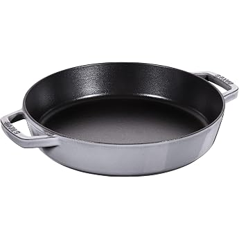Staub Frying Pan with Two Handles, for Induction Cooking, Cast Iron, 1 Unit, graphite grey, 26 cm