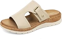 UBFEN Women's Platform Sandals with Orthopedic Arch Support, Low Wedge Heel Slides for Walking, Beach & Work