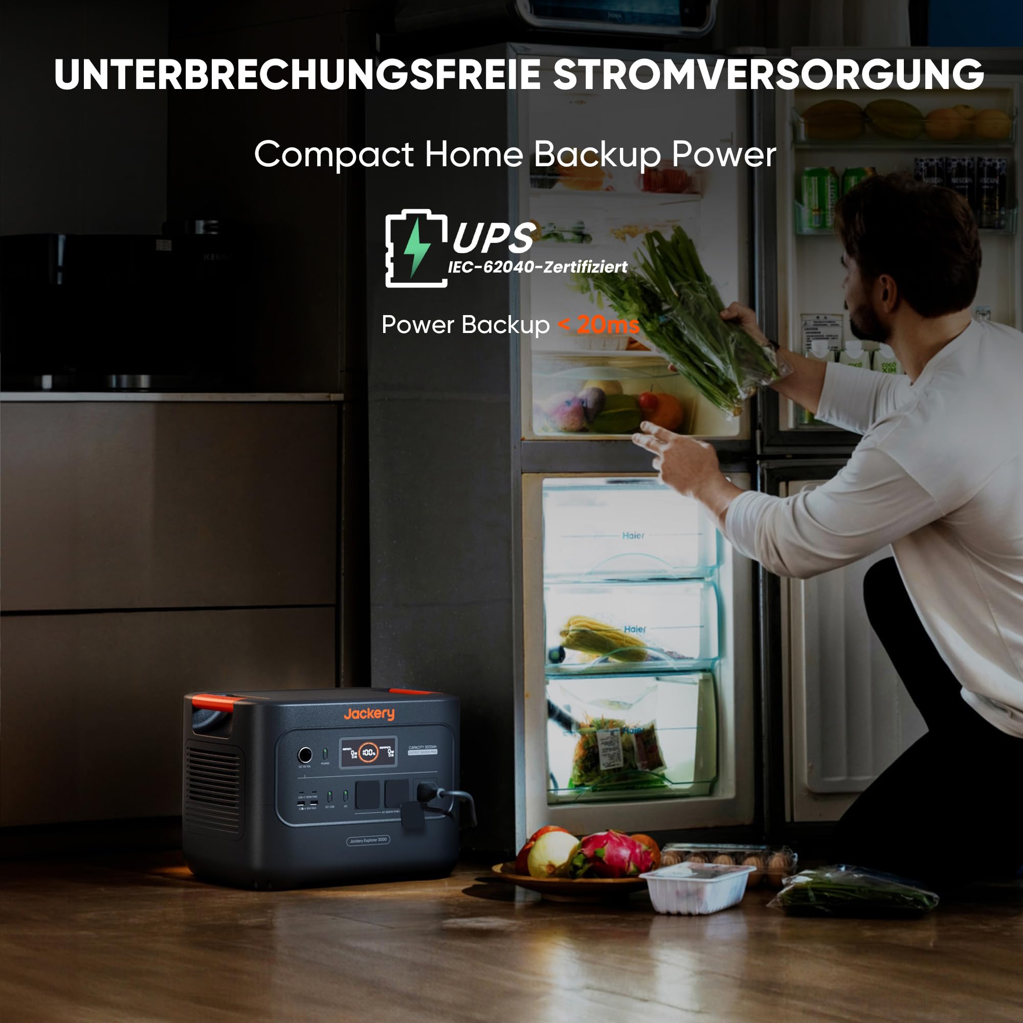 Jackery E3000 V2 3072Wh Powerstation mit 2×200W Solarpanel, 3600W Dauerleistung, 7200W Spitze, LiFePO4 Akku, 2x USB-C PD100W, Notstromgenerator für Zuhause, Camping & Wohnmobil
