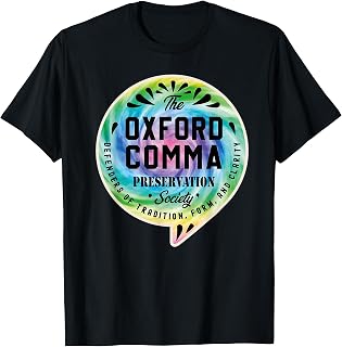 Oxford Comma Preservation Society Team Oxford Comma Tie Dye T-Shirt