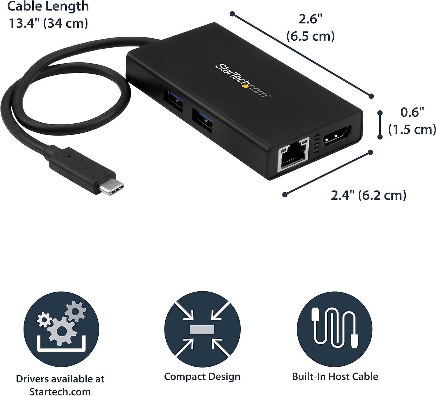 Buу 1 gеt 1 StarTech.com USB-C Multiport Adapter - USB-C Travel Docking Station with 4K HDMI - 60W Power Delivery Pass-Through, GbE, 2pt USB-A 3.0 Hub - Portable Mini USB Type-C Dock for Laptop (DKT30CHPD) Black