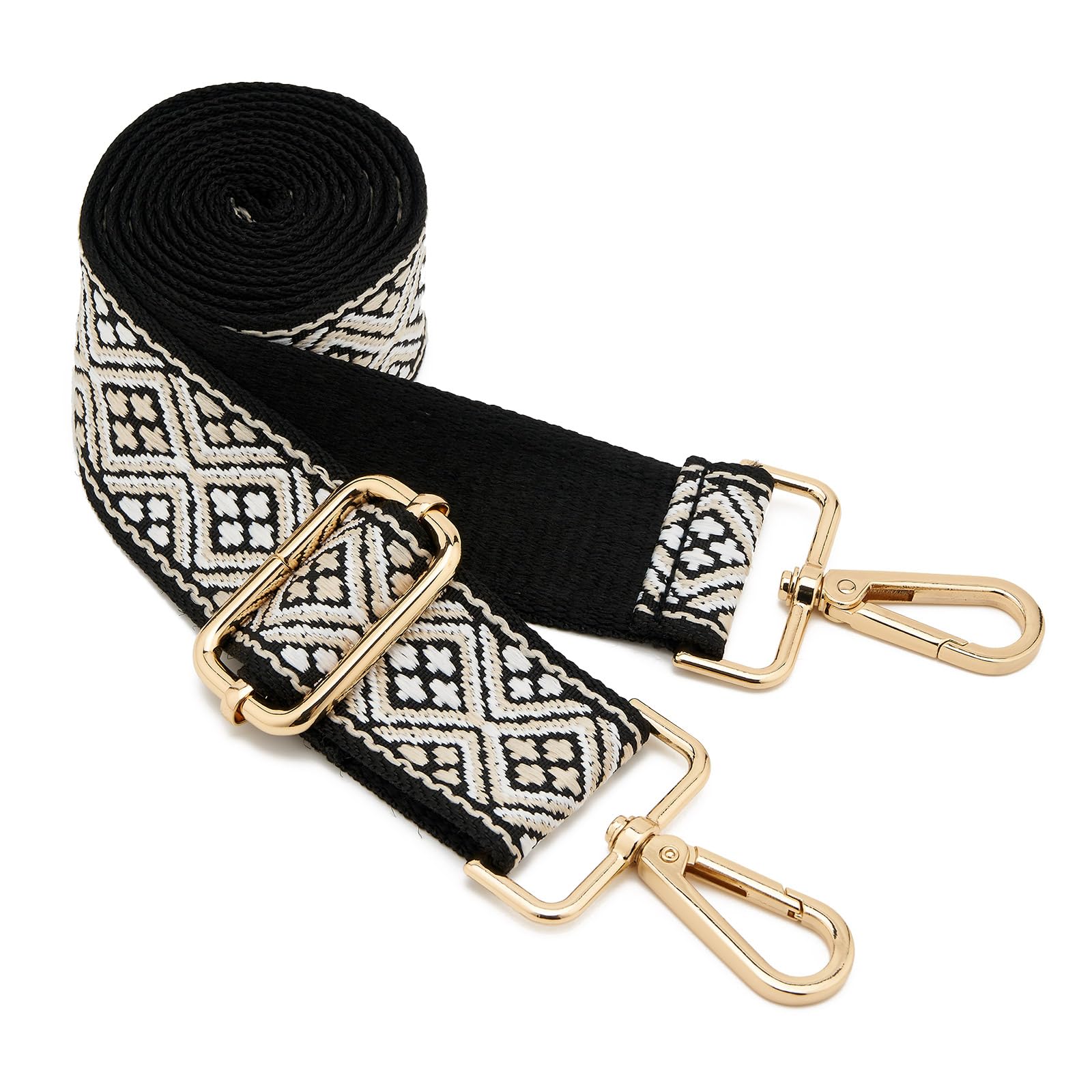 ZOOEASS Wide Shoulder Strap Adjustable Replacement Belt Guitar Style Crossbody Bag Handbag Strap Multicolor Canvas Straps(Wide:1.5in)(Color15)