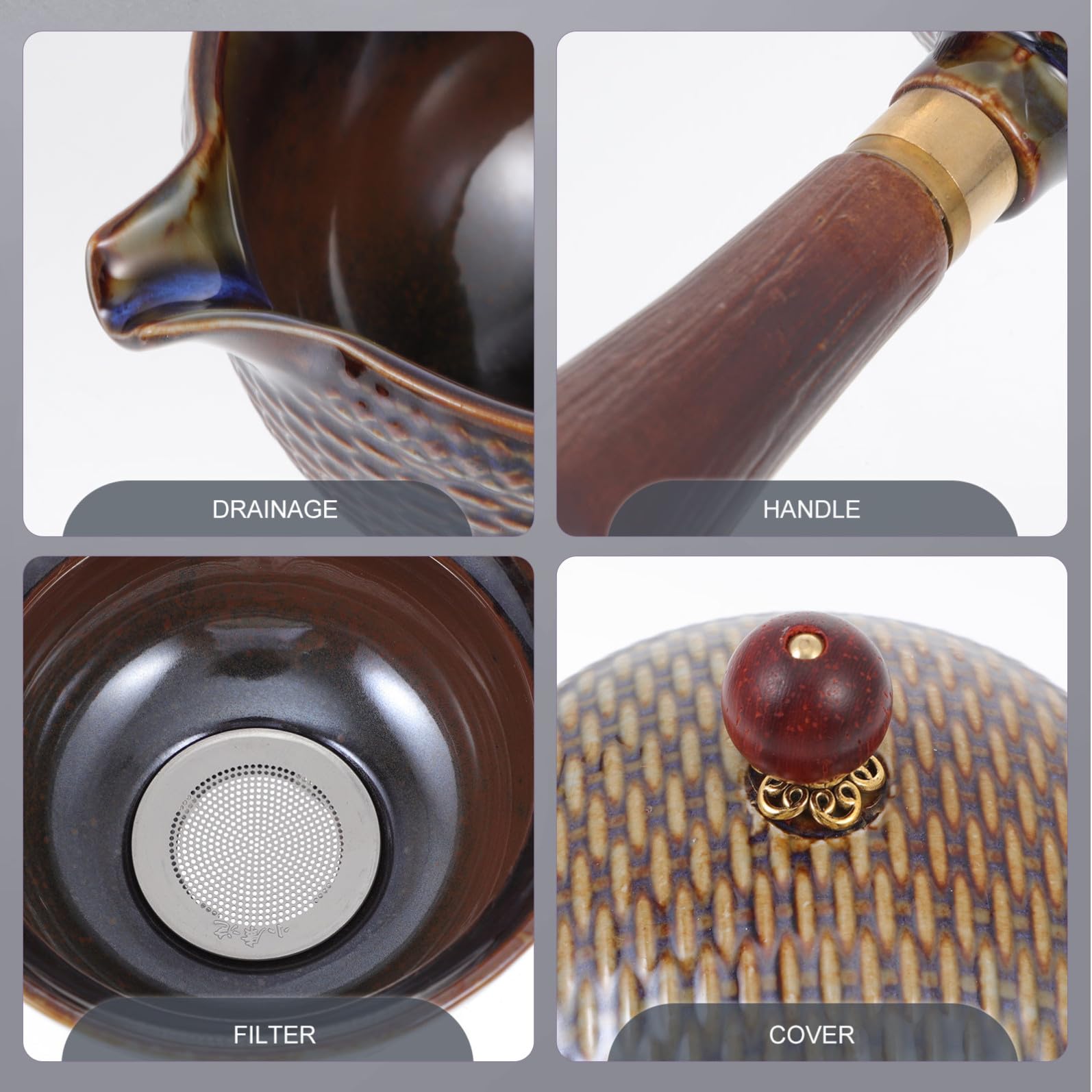 Cabilock Tetera de con Filtro para Infusión de Té Diseño Portátil y Elegante para Reuniones Familiares y Filtrado de Sueltas