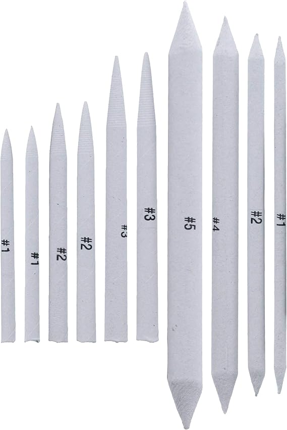 US Art Supply 10 Piece Artist Blending Stump and Tortillion