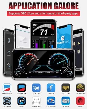 Vgate VLINKER MC+ Bluetooth OBD2 Diagnostic Scanner Code Reader Designed for OBD JScan App Suitable for Jeep, for Dodge, for Chrysler