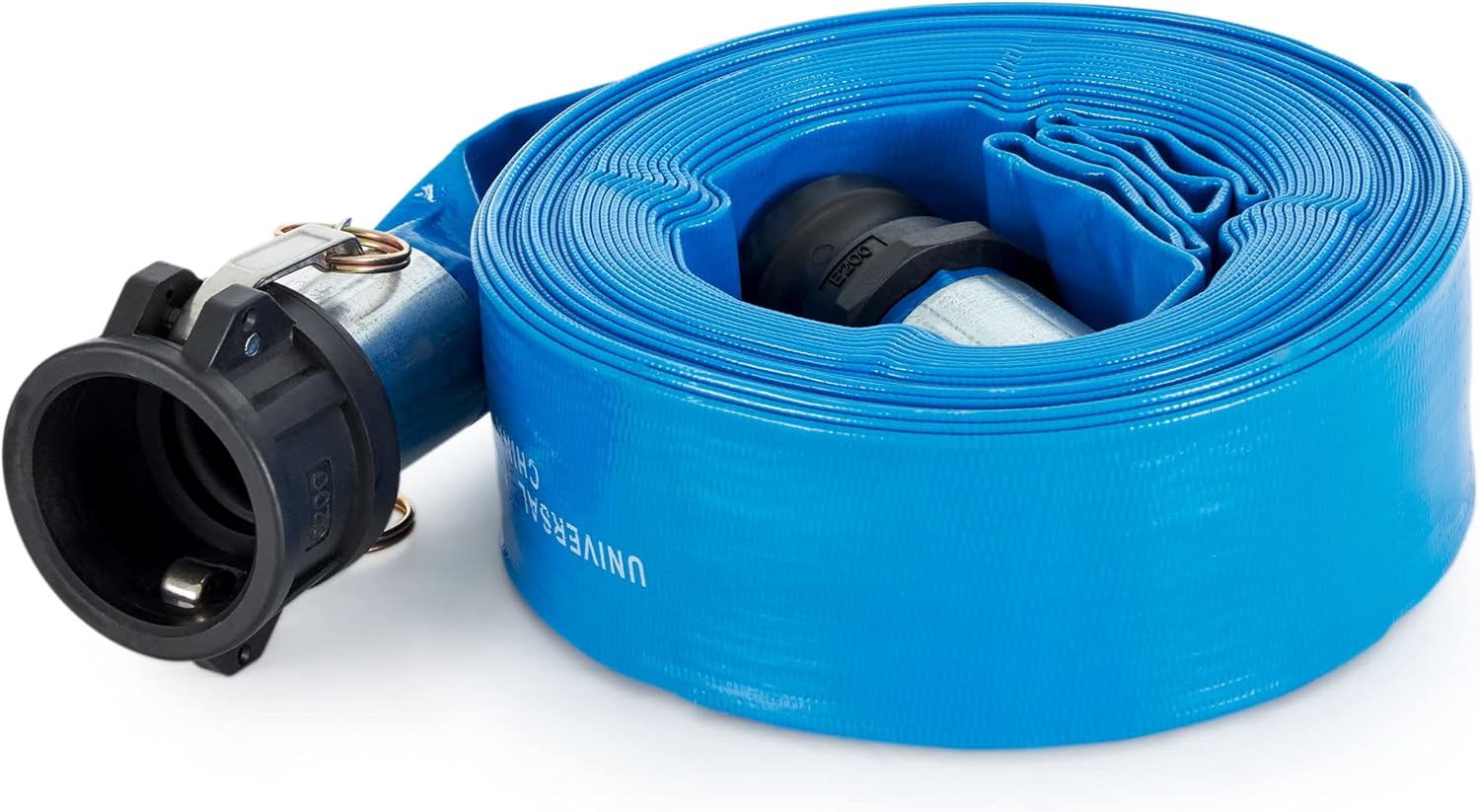 Apache 98138049 2 Inch Diameter 50 Ft Length 70 psi Polyester-Reinforced PVC Lay Flat Hoses w/Polypropylene Cam and Groove Connections, Blue (3 Pack)