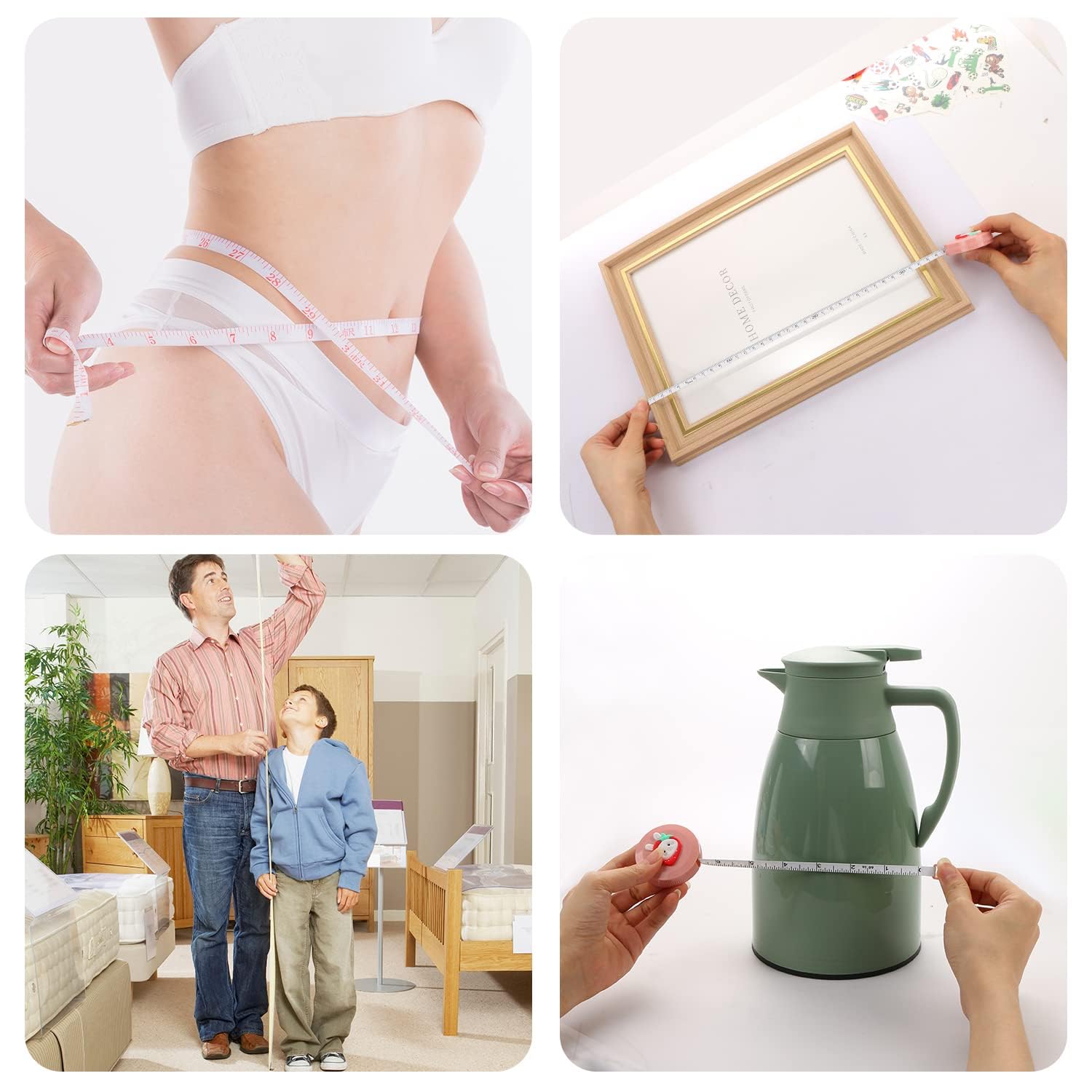 4er-Set Maßbänder Mit Tier-Motiven - Elastisches Schneidermaßband Für Nähen & Körpermaße