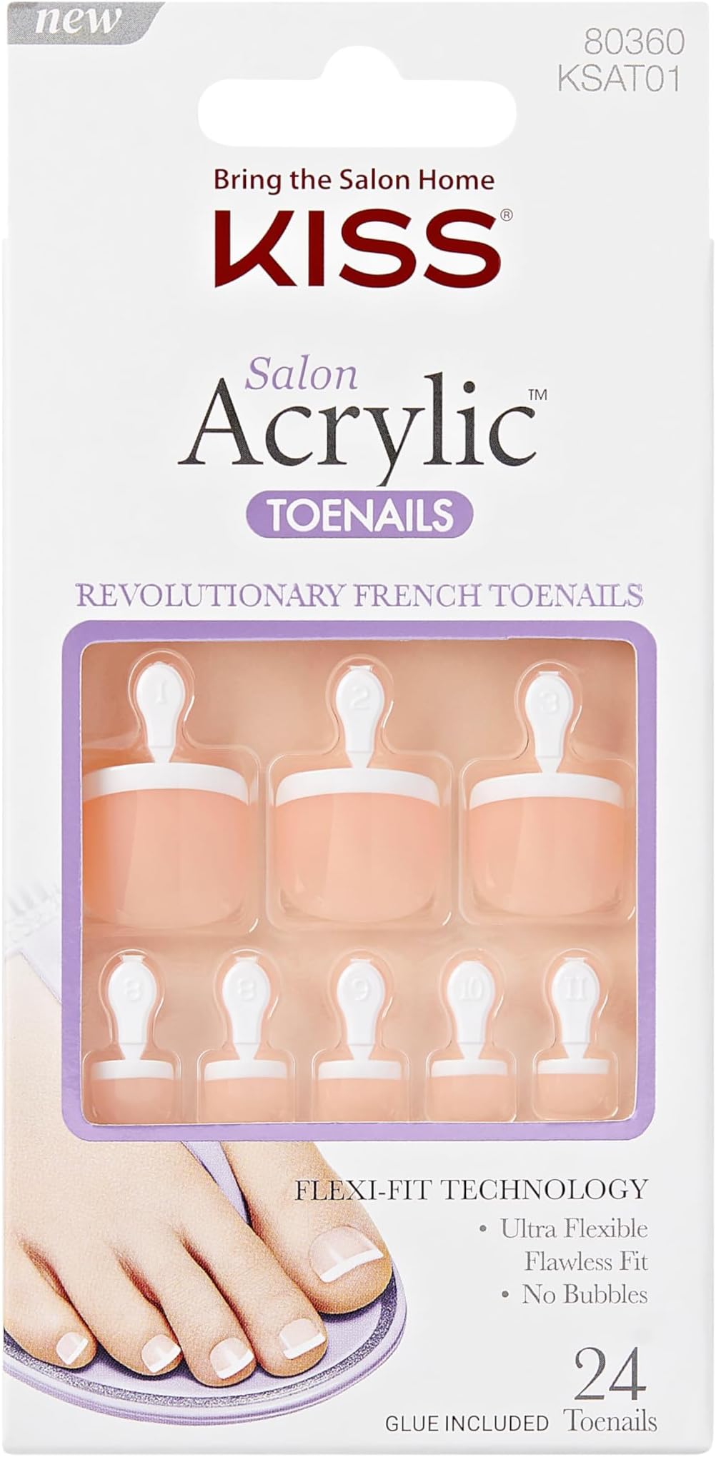 KISS Salon Acrylic French Nail Toenail - Walk Away