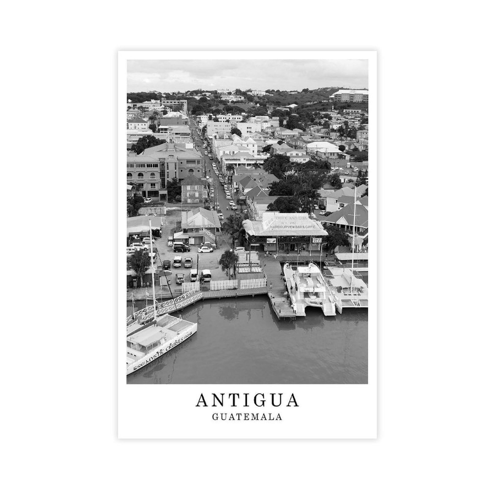 HEYANM Antigua Guatemala Travel Poster Black And White Antigua Photo City Landmark Wall Art Print Decor Gift Poster Jpg Canvas Poster Bedroom Office Room Decor Gift Unframe 12x18inch