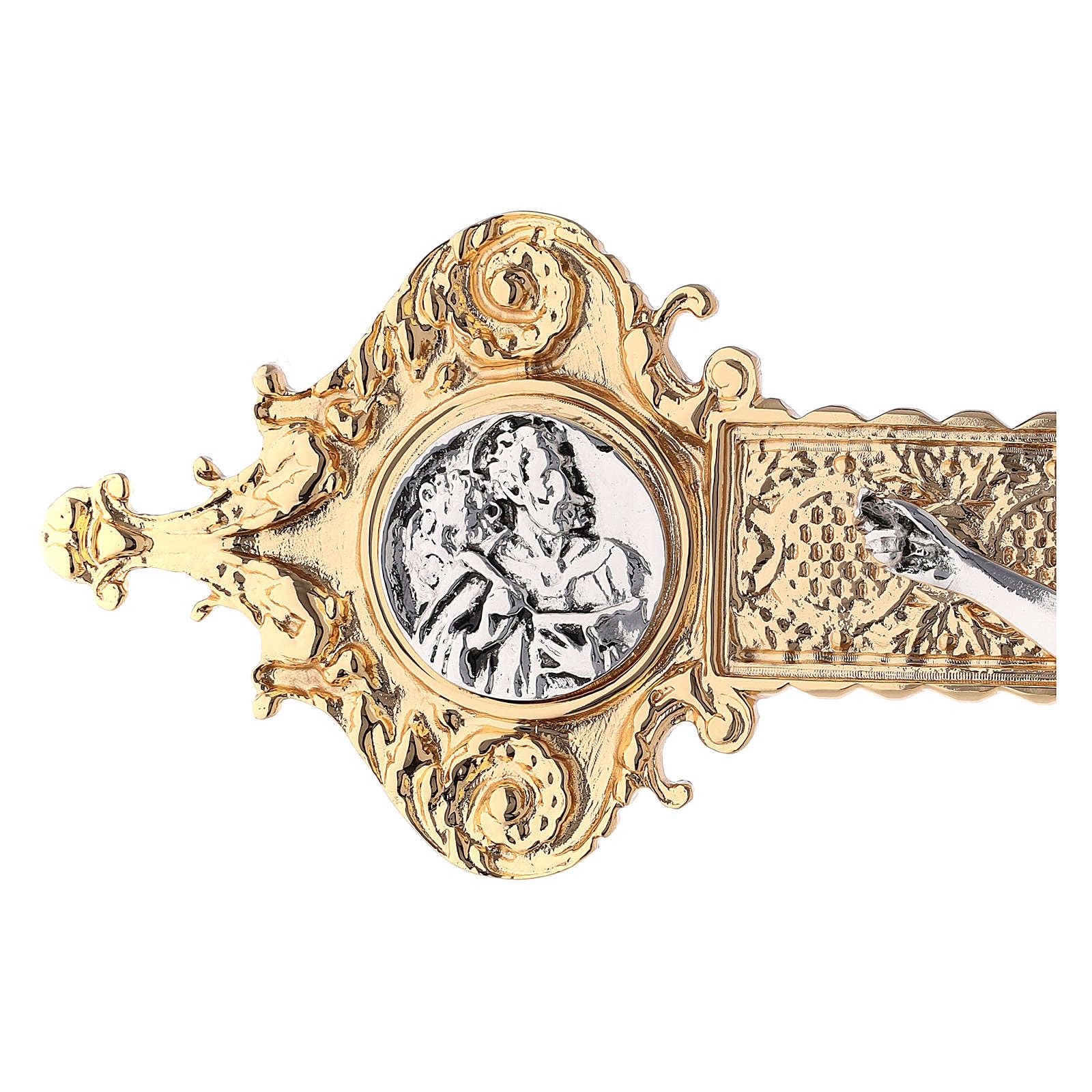 Croce Astile completa ottone dorato IHS 210 cm - 400017