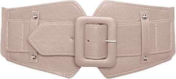 TeeYee Women Leather Dress Belt Stretchy Cinch Wide Waist Band Elastic Belt with Buckle for Ladies Jeans Pants Decoration