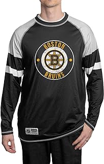 NHL Mens Thermal Long Sleeve Rash Guard Shirt, Fleece Lining, UPF50