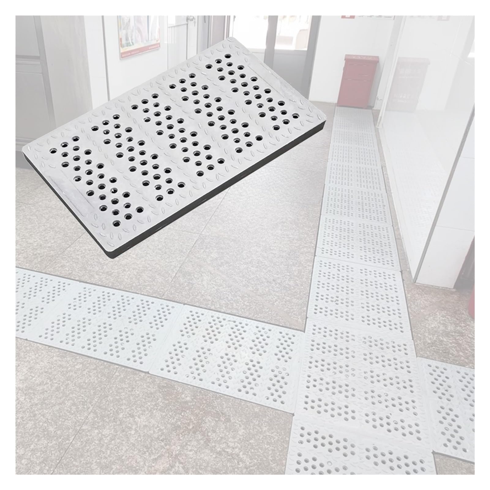 Grille de caniveau plastique couvercle anti-feuilles pour évacuation