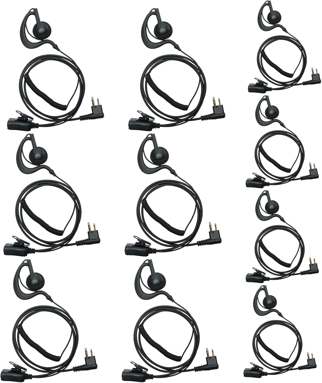 G Shape Headset with PTT Mic Compatible for Motorola CP185 CP200 CP200D CLS1410 CLS1110 BPR40 DTR410 PR400 RMU2040 Walkie Talkie Two Way Radio 10Pack