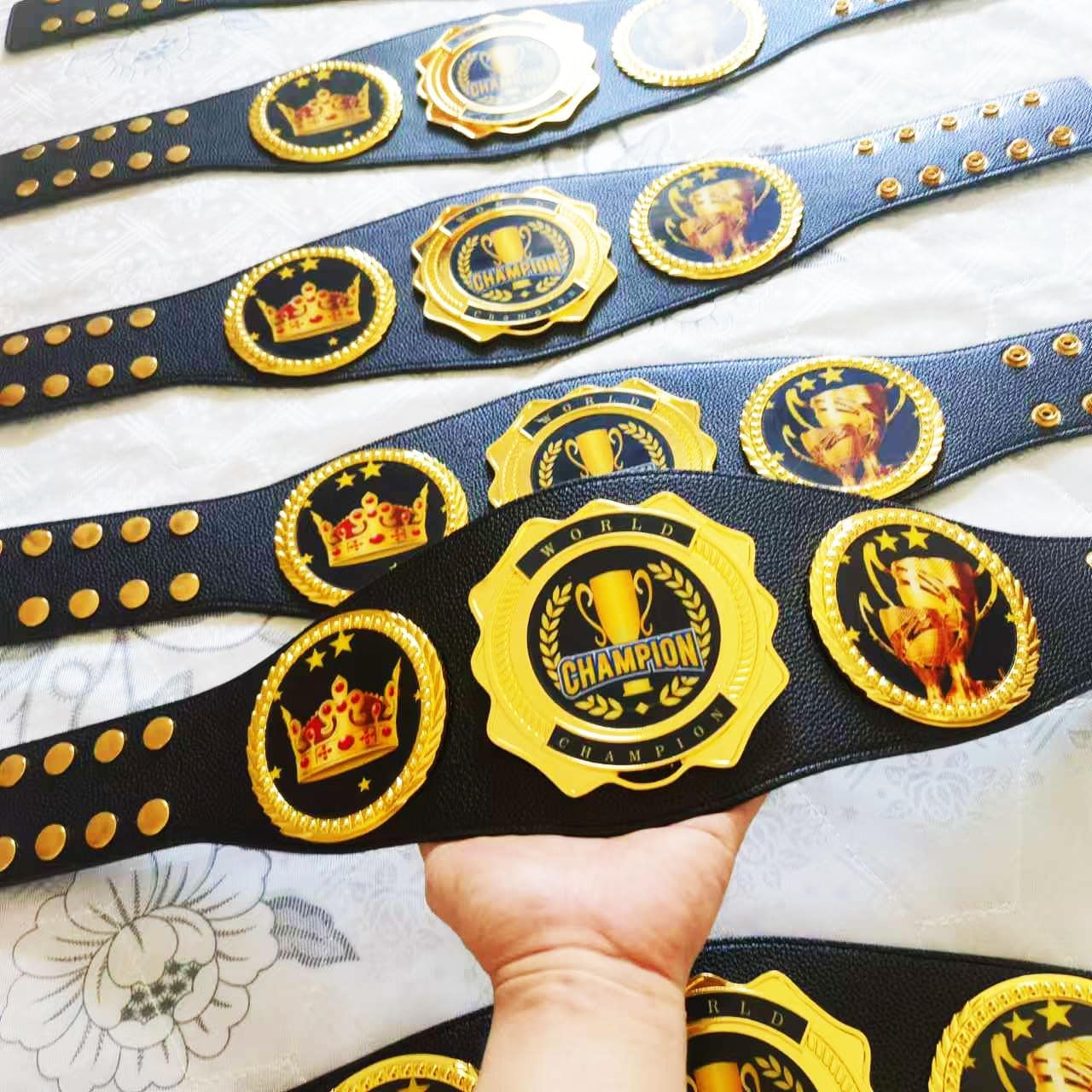 Custom Championship Belt, Wrestling Belt Real Leather Champion Award Trophy Prize Gift